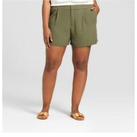 Flowy Olive Green Shorts - Picture 2 of 8